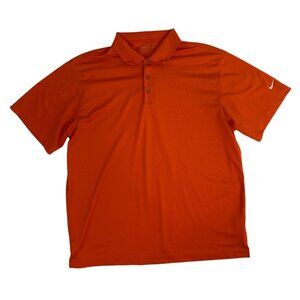 Nike Golf Dri Fit Men's Polo Shirt XL Orange 100% Polyester Golfing Performance